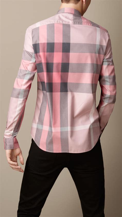 womens pink burberry shirt|pink Burberry shirt men's.